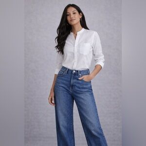 👯‍♀️H&M white cotton long sleeve button down